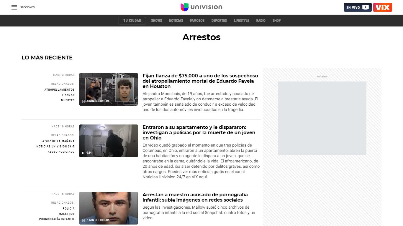Arrestos: Últimas noticias, videos y fotos de Arrestos | Univision