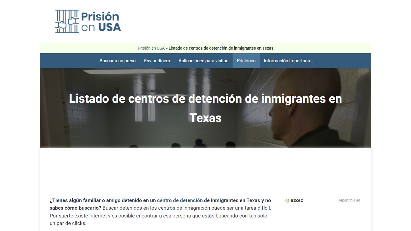 Listado de centros de detención de inmigrantes en Texas - Prisión en USA
